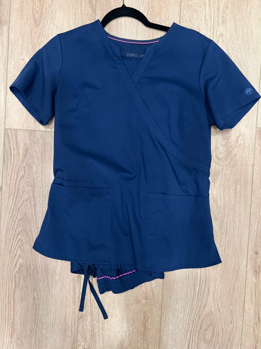 Healing Hands Purple Label Navy Scrub Top and Pants - Small Top and Medium Pant